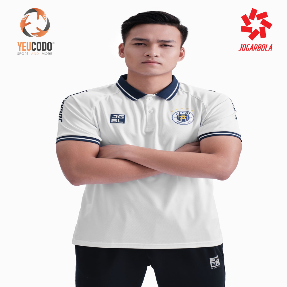 Áo polo di chuyển CLB Hà Nội V-League 2022 (Xanh navy) - Góc chụp chi tiết 1